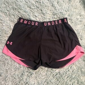 Under Armour Women's Athletic Shorts Black with Pink Trim